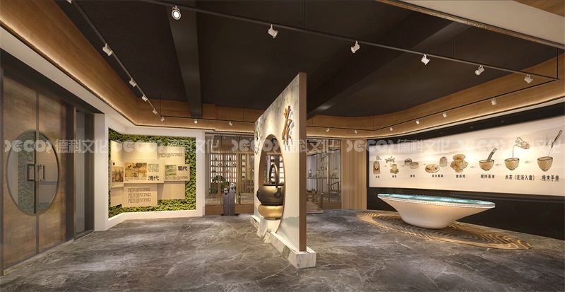 茶酒文化展覽館裝修中是否有茶酒文化的地域特色展示？